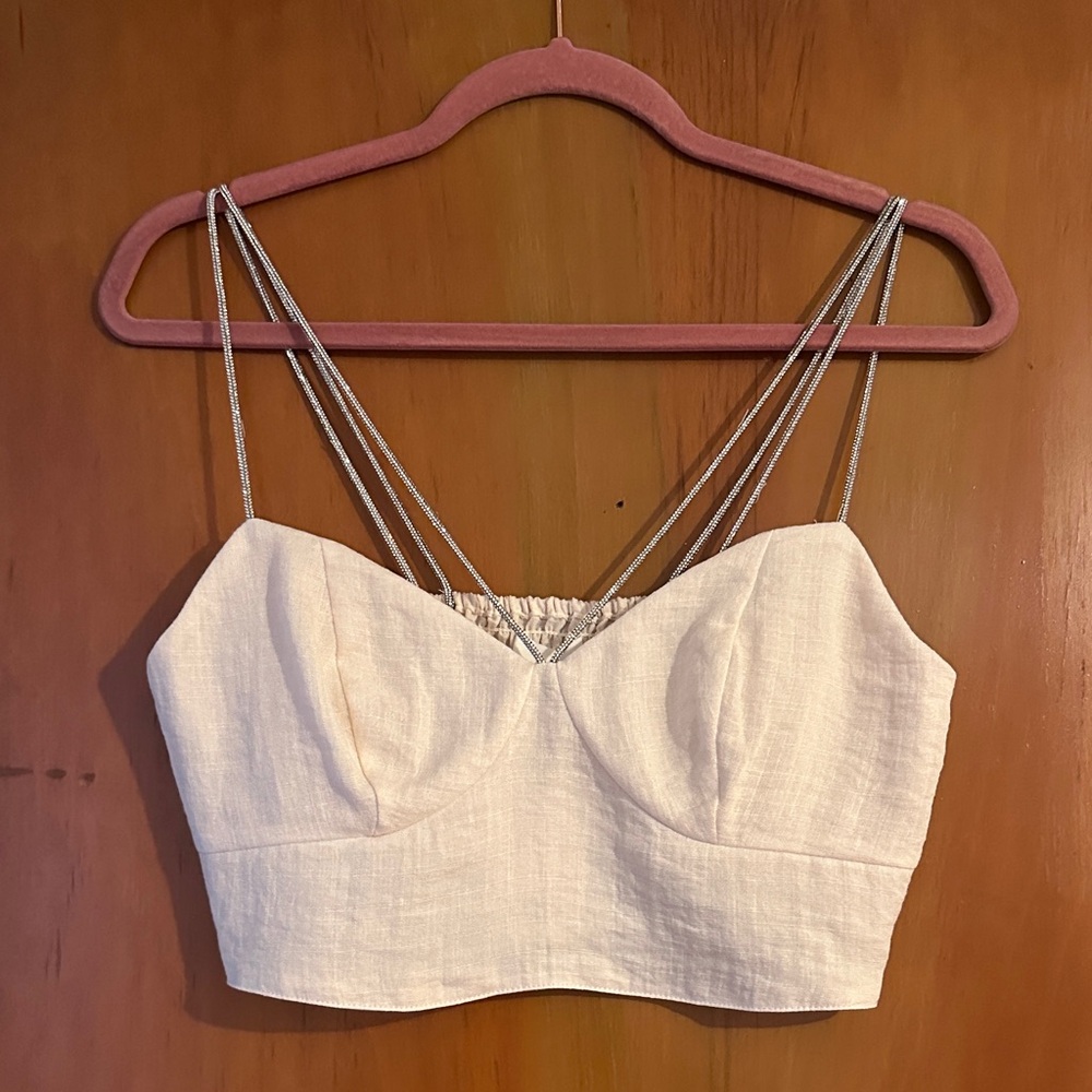 H&M Rhinestone-Strap Crop Top - Picture 3 of 6